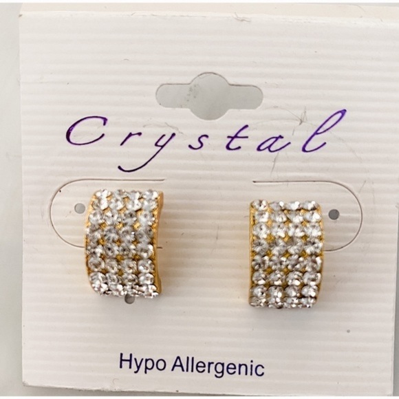 GOLD Rhinestone Earrings - Picture 1 of 2